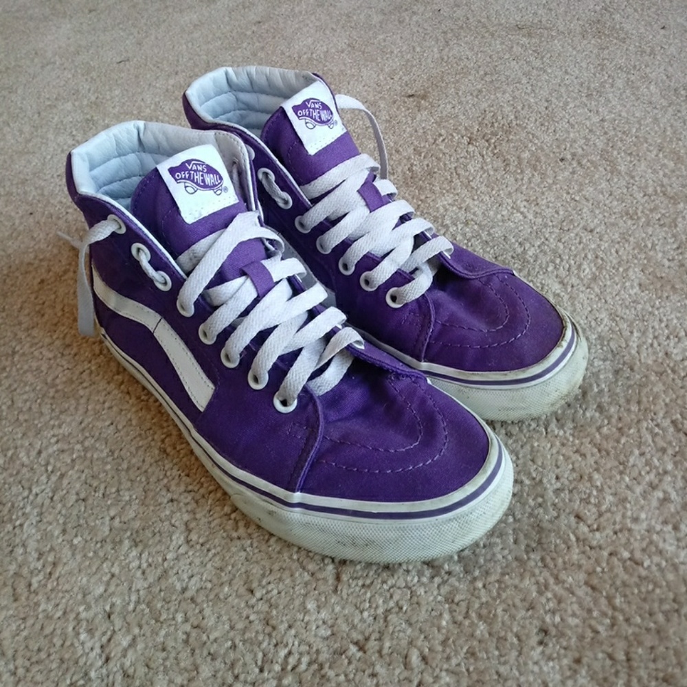 Vans Old School High Tops Purple EUC Size 7.5